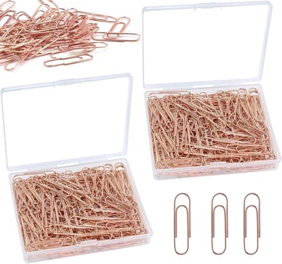 240 Stuks Rose Goud Papier Clips - Metaal | Voor Thuis, Kantoor en School | Organizer met Plastic Opbergdoos