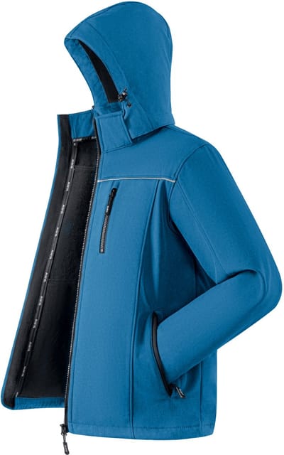 BUBW® Windjack - Outdoorjas - Heren & Dames Windjack - Softshell Jas 4 Seizoenen - Tussenjas - Winddicht - Waterdicht - Fleece Gevoerd -Lichtgewicht - Ademend - Maat M - Blauw