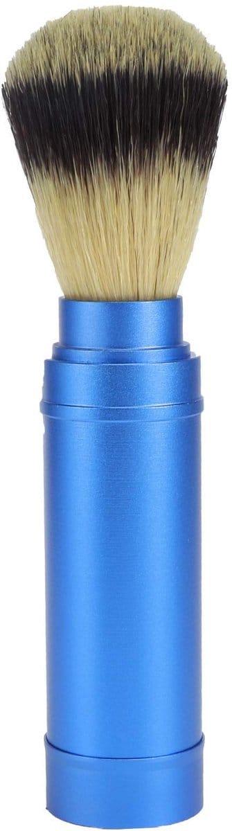 Scheerkwast Badg-Er Borstel Blauw Aluminium En Borstel Haar Mannen Draagbare Baardborstel Reizen Gezichtsreiniging Ontworpen voor de Beste Scheerbeurt Van Je Leven