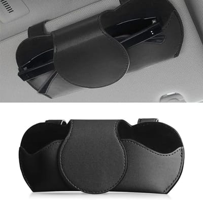 Zonnebrilhouder - Clip-On Zonnebrilhouder Auto - Universele Lederen Zonnebrilhouder Voor Auto - Magnetisch Autovizier - Geschikt Voor Alle Soorten Zonnebrillen，geheugenkaarten, Bankbiljetten, Rekeningen En Andere Persoonlijke Spullen