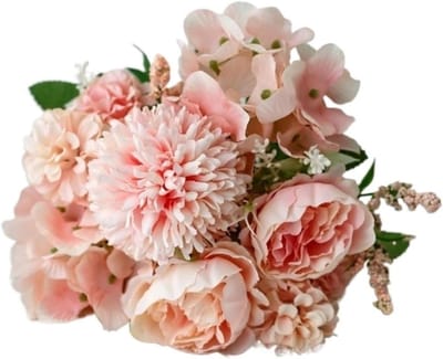 Bruiloft Boeket - Kunstbloemen Handboeket - Feestelijke Decoratie - Levensechte Zijde - 31 cm Hoog - Kleurrijk