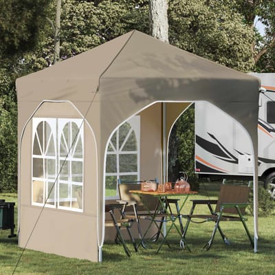 vidaXL - Pop-up - Feesttent - 192 - x - 192 - x - 245 - cm - Crèmekleurig