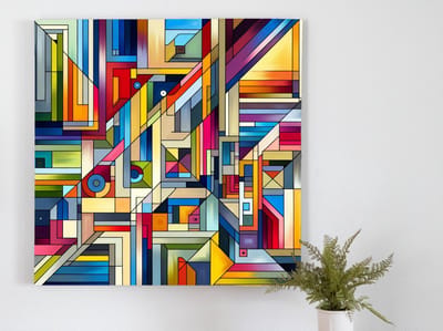 Modern picasso schilderij | Abstracte expressie in de geest van Picasso's moderne meesterwerken | Kunst - 60x60 centimeter op Canvas | Foto op Canvas