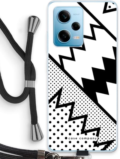 Case Company® - Hoesje met koord geschikt voor Xiaomi Redmi Note 12 Pro 5G hoesje met Koord - Pop Art #5 - Telefoonhoesje met Zwart Koord - Bescherming aan alle Kanten en Over de Schermrand