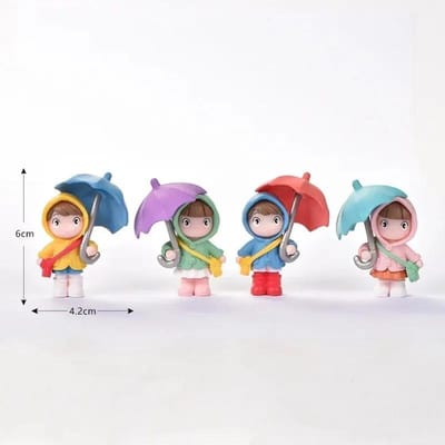 Intérieur de voiture parapluie mignon, figurines, rétroviseur automatique, décoration de panneau Prada4pcs gray