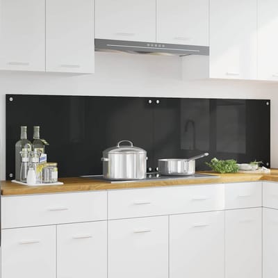 vidaXL - Keukenachterwand - 2 - st - Zwart - 100 - x - 50 - cm - gehard - glas