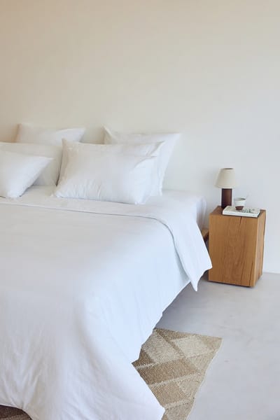 Torres Novas 1845 Dekbedovertrek Wit - Lits Jumeaux - 240 x 220 cm (zonder slopen) - Gewassen Katoen