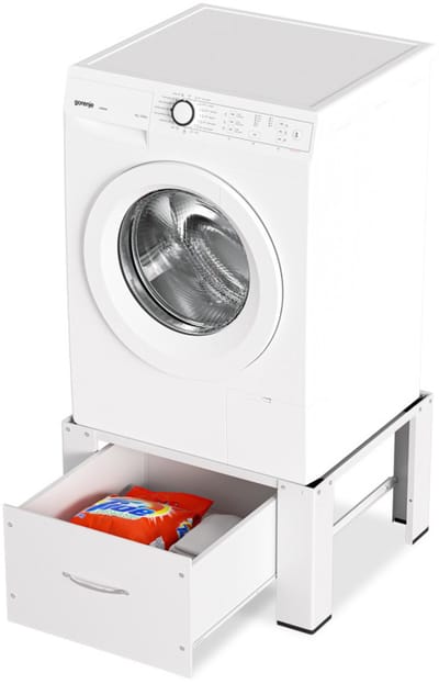 Wasmachine verhoger-150kg Capaciteit Wasmachine Standaard Metalen Basisframe met Lades-Anti-slip Schokabsorberende Hoekbeschermers voor Veilige Plaatsing-Geschikt voor Wasmachines, Drogers en Koelkastbases.