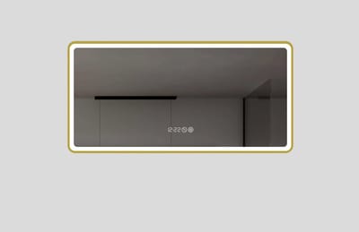 Vips Badkamerspiegel 120 cm - Goud - Rechthoekig - LED Verlichting - Anti-condens - Tijdsaanduiding