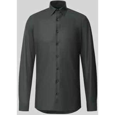 OLYMP No. Six Overhemd, Super Slim, Kent, Grijsgroen