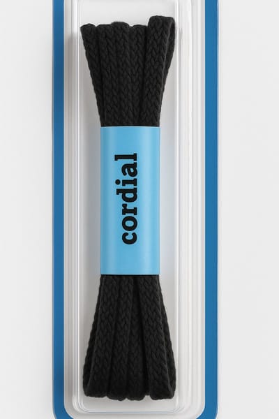 Cordial  - Schoenveters - rond zwart grof geweven - veterlengte 150 cm 7-9 gaatjes