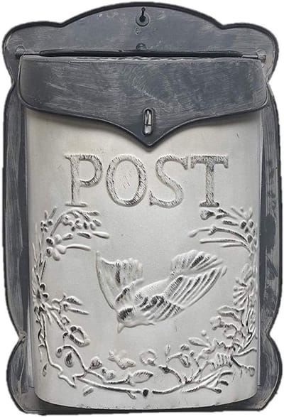 Decoratieve Brievenbus - Nostalgische Decoratie - Woondecoratie - Rustieke Boerderij Stijl - 40.5cm Hoog - Wit