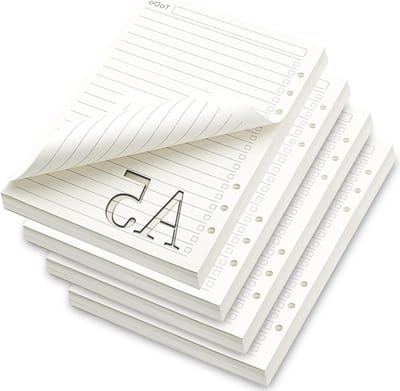 Herbruikbare A5 papierpakketten, gelinieerd, 180 vellen, 6 gaten, ideaal voor notities en planners