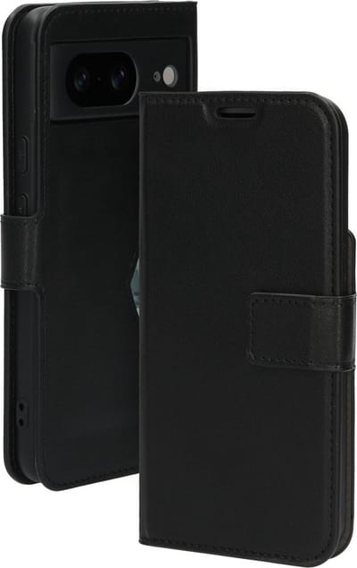 Mobiparts hoesje geschikt voor Google Pixel 8 - Wallet/Boekhoesje - Eco Leer - Magneet Sluiting - Opberg vakken - Zwart