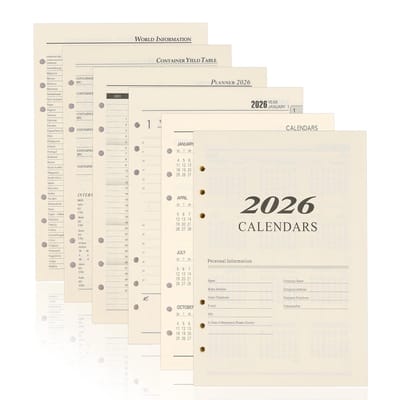 Dailygoods- Weekplanner A5 176 pagina's - 6-gaats perforatie - navulpapier - januari 2026 - december 2026 - formaat 139 x 206 mm - Agenda