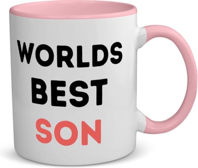 Akyol - worlds best son koffiemok - theemok - roze - Zoon - de beste zoon - verjaardagscadeau - verjaardag - cadeau - cadeautje voor zoon - zoon artikelen - kado - geschenk - gift - 350 ML inhoud