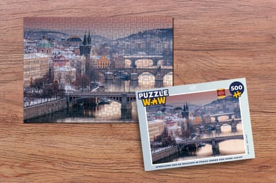 Puzzel Brug - Zonsondergang - Praag - Legpuzzel - Puzzel 500 stukjes