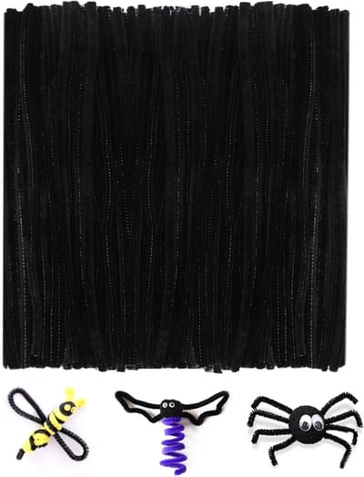 Bendbare Pijpenragers Zwart 200 Stuks 30 cm voor Kinderen, Creatief Knutselen en Kerstdecoratie