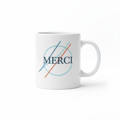 Bedank Mok “Merci” – Modern Minimalistisch Typografie Design – Koffie & Thee Mok – 330 ml