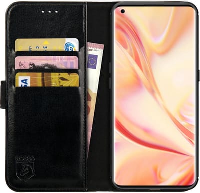 Rosso Element Book Case Wallet Hoesje Geschikt voor Oppo Find X2 Pro | Portemonnee | 3 Pasjes | Magneetsluiting | Stand Functie | Zwart