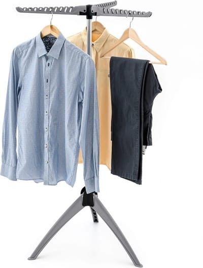 Artmoon Cedar - Stevig Ruimtebesparend Inklapbaar Droogrek - Opvouwbaar Staand Wasdroogrek - Was Droger Rek Toren - Kleding Wasrek Hangrek Voor 63 Kleding Hangers - Droogtoren 2 Volle Wastrommels - Voor Badkamer/Balkon/Binnen/Buiten - Opklapbaar