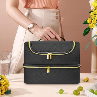 Nagellak Organizer - Draagbare Koffer - Salon Benodigdheden - Grote Capaciteit - 32x25x24 cm - Zwart