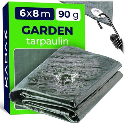Waterdicht Zeil - Beschermzeil Dekzeil - Tuin Bouwplaats - Versterkte Randen Oogjes - 6x8 Meter - Groen
