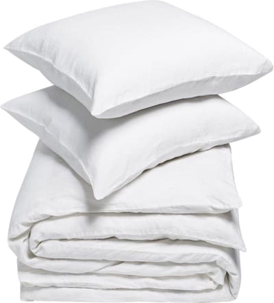 Yumeko dekbedovertrek gewassen linnen wit 200x220 + 2/60x70 - Biologisch & ecologisch