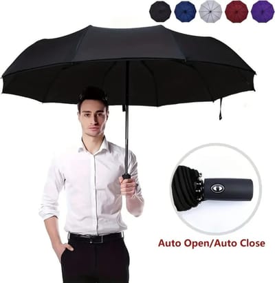 Bovista Moderne Golf Paraplu - Stormparaplu - Opvouwbaar - Windproof - Stormproef - UV Bescherming - Umbrella - Draagbaar - Zwart