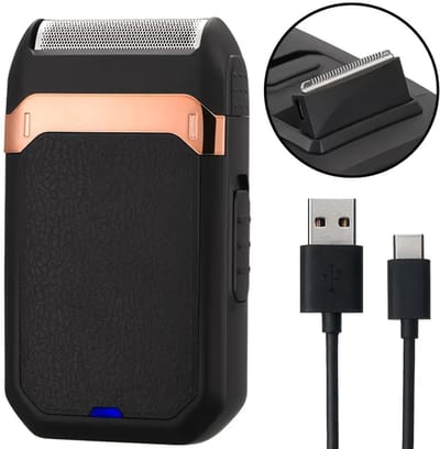 Krachtige 2in1 FEIYBA Scheerapparaat - Usb Oplaadbare Body Shaver + Baard/Precisietrimmer - Perfecte Lichaamshaar Verzorging voor Dames en Heren - Kleur: Zwart/Rose Goud -