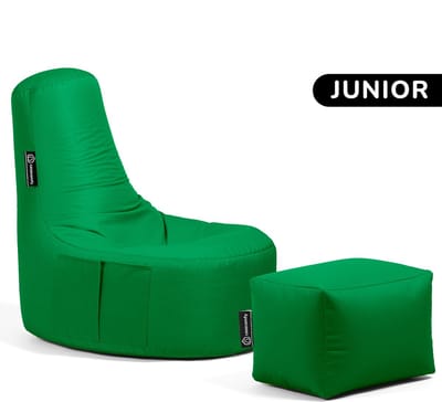Casacomfy Gamer Junior - Zitzak met Voetbankje - Kinderen - Waterbestendig - Binnen & Buiten - Groen
