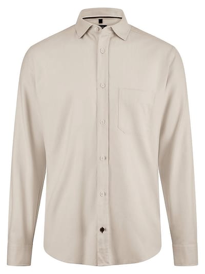 Flanellen overhemd Van Olymp beige