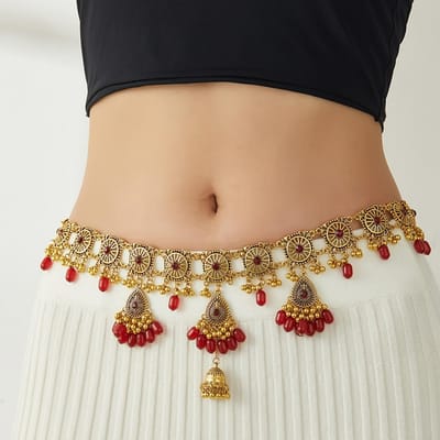 Bohemian Stijl Exotische Tailleketting, Modieus en Elegant Kwastje Meerkleurig Ontwerp, Dagelijkse Kleding Podiumoptreden Accessoires, Gepersonaliseerd brown