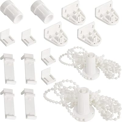 Somstyle Rolgordijn Ketting met Bevestiging Set - 2 Stuks - Klembevestiging 17 MM - Gordijn Onderdelen