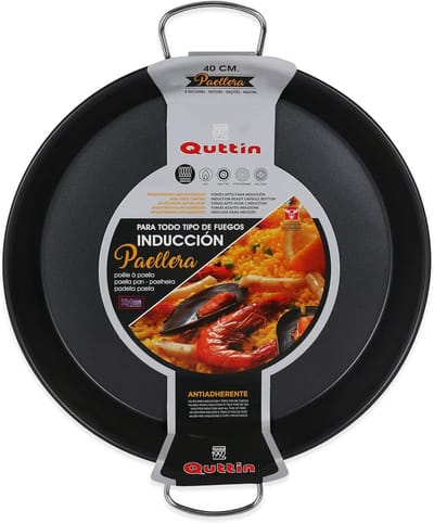 Grote Paella Pan met Antiaanbaklaag - 40 cm - Geschikt voor alle Warmtebronnen