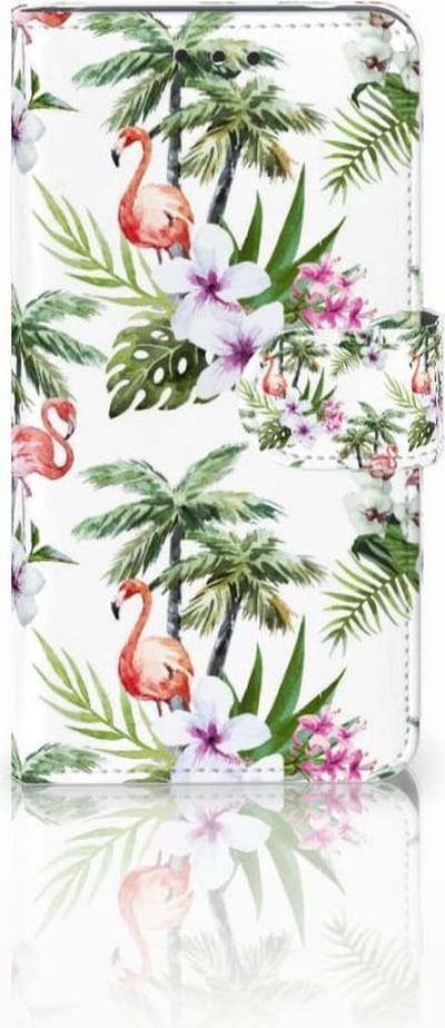 Boekhoesje voor Nokia 2 Telefoonhoesje met Pasjes Flamingo Palms