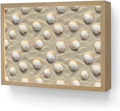 Wandlamp 40x30 cm - Oplaadbaar - Schelpen - Zand - Maritiem - Wandlampen binnen woonkamer - Slaapkamer lamp - Decoratieve nachtlamp - Vloerlamp draadloos
