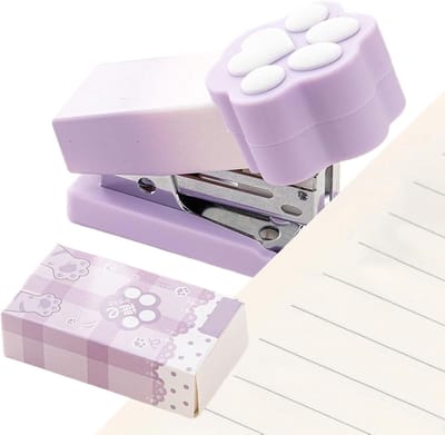 Mini Nietmachine - Handige Nietmachine - Papier Verwerken - Schattig Kattenpoot Design - 6.8 cm - Paars