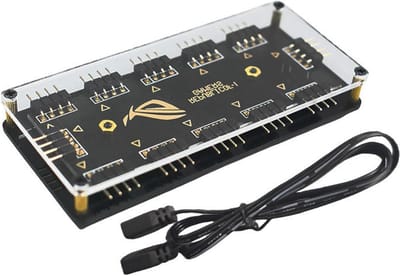 Splitter voor RGB-verlichting 12V naar 4 pinnen, 10-poorts toegangspunt met verlengkabel en behuizing