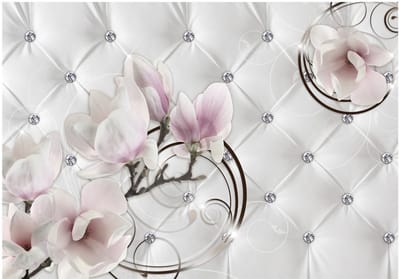 Fotobehangkoning - Behang - Vliesbehang - Fotobehang Luxe Bloemen - Hotel Chique - Flower Luxury - 300 x 210 cm