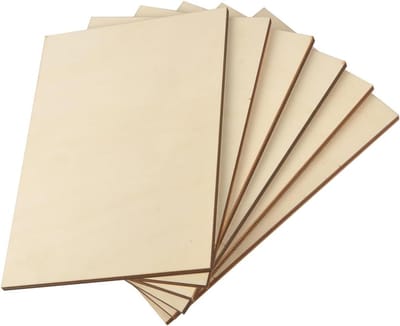 Multiplex Platen - Houten Vellen - Houtbewerking Ambachten - Glad Lichtgewicht Materiaal - A5 6mm Dik - Natuurlijk Hout