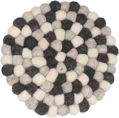 bolvormige onderzetters, vilten onderzetters, rond, 20 cm, vilten onderzetters, vilten onderzetters, ronde onderzetters, vilten onderzetters voor potten, kopjes, kopjes en pannen (grijs)