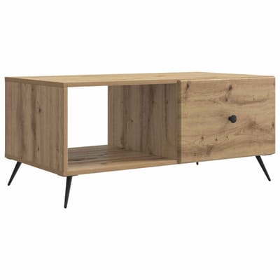 vidaXL - Salontafel - Artisanaal - eiken - 90 - x - 50 - x - 40 - cm - Bewerkt - hout