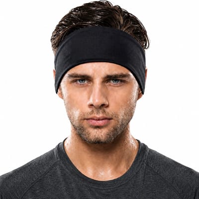 Fit Evolve Sport Hoofdband – Hoofdband Sport – Zweetband Hoofd – Haarband Sport – Hoofdband Lopen – Dames & Heren – Zwart