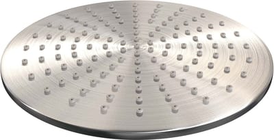 BRAUER Brushed Carving thermostatische inbouw regendouche met drukknoppen SET 70 met 30 cm douchekop en gebogen muurarm en 3-standen handdouche en doucheslang en geïntegreerde glijstang RVS geborsteld PVD