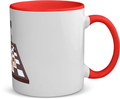 Akyol - schaken met eigen naam koffiemok - theemok - rood - Schaken - schaker - denksport - 350 ML inhoud