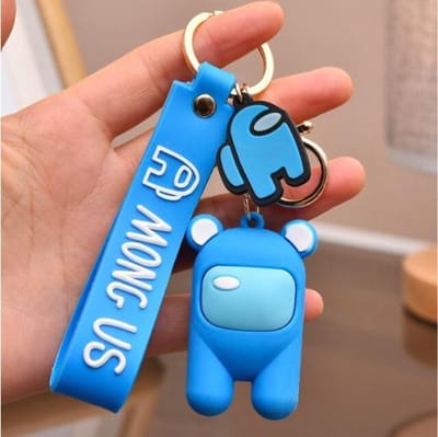 ProductGoods - 1 AmongUs Blauw Sleutelhanger - Fiets Decoratie - Sleutelhangers - Among Us