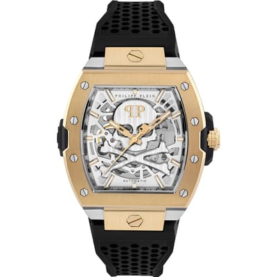 Philipp Plein The $Keleton2.0 PWJFA0825 Horloge - Siliconen - Zwart - Ø 44 mm