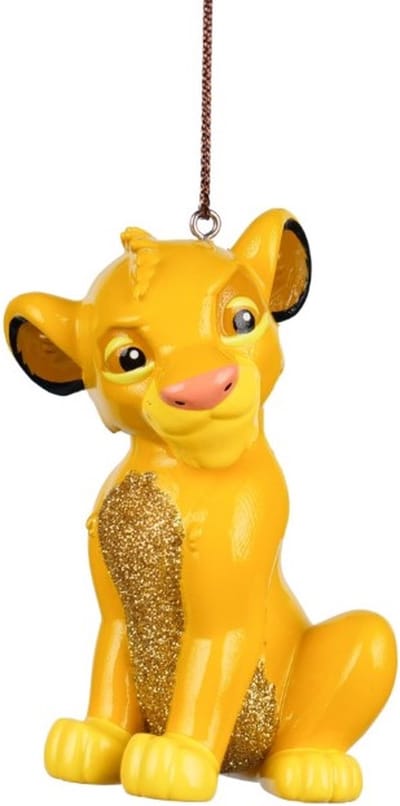 Kurt S. Adler kunststof kerstbal - disney simba 9cm geel 1 stuks