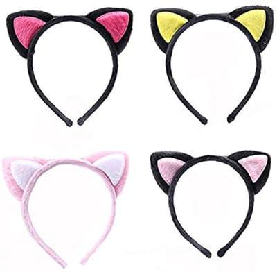 Dailygoods- Kattenoren - Pluche Hoofdband - 2 Stuks - Geschikt voor Cosplay - Feest - Schattig Design - Hoofddeksel
